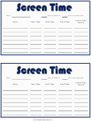 Daily Screen Time Card Template