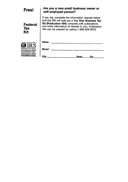 Federal Tax Kit Form Printable pdf