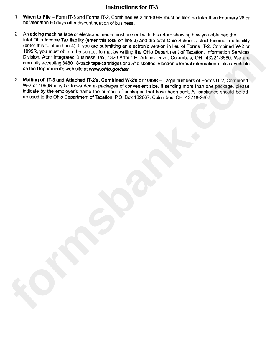It 3 Form.pdf Instructions For It-3 printable pdf download