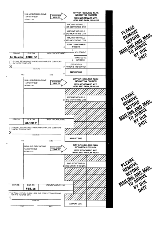 Income Tax Division Form - State Of Michigan Printable pdf