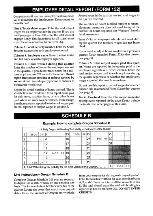 Employee Detail Report (Form 132) Printable pdf
