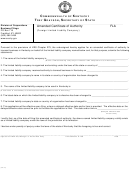 Form Fla - Amended Certificate Of Authority (foreign Limited Liability Company) - Commonwealth Of Kentucky