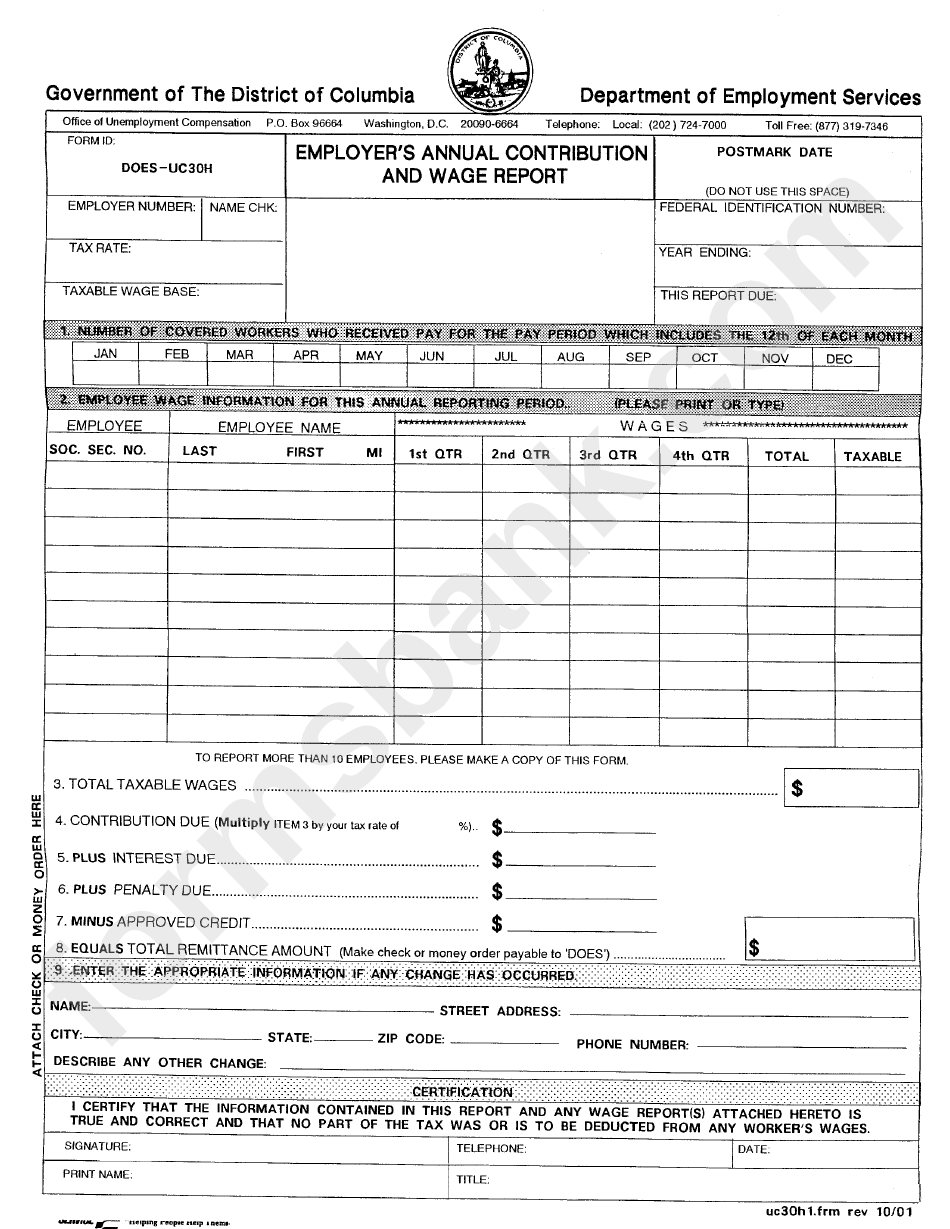Form Does-Us30h - Employer