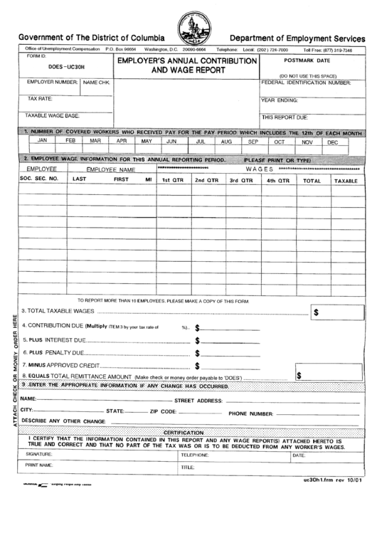 Form Does-Us30h - Employer
