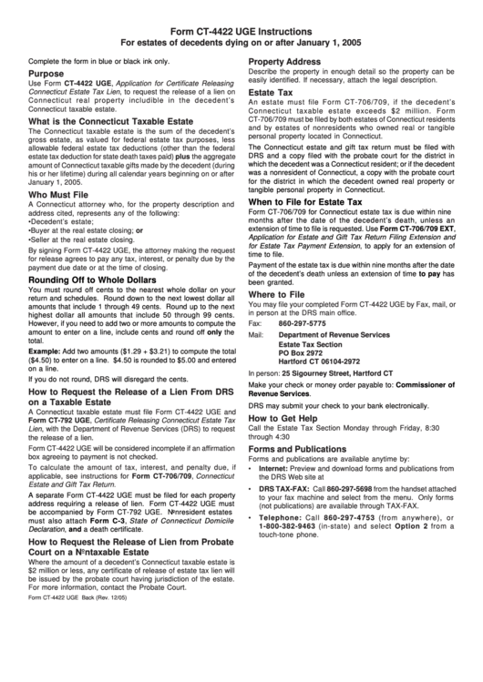 Form Ct-4422 Uge Instructions Printable pdf