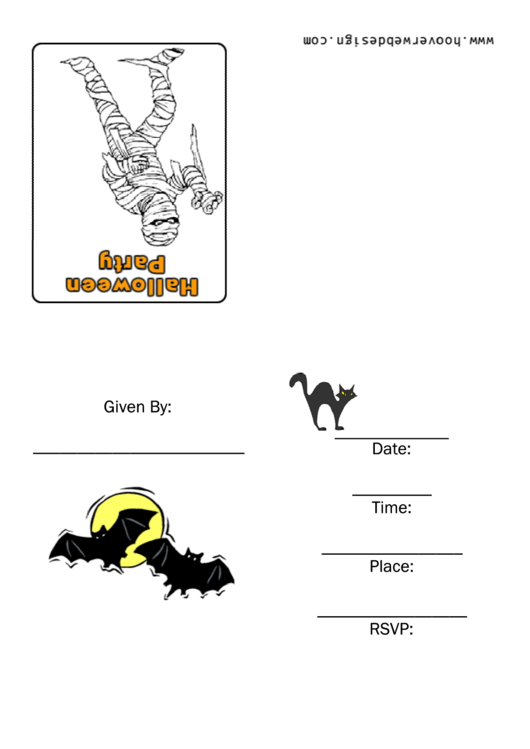Halloween Party Invitation Template Printable pdf