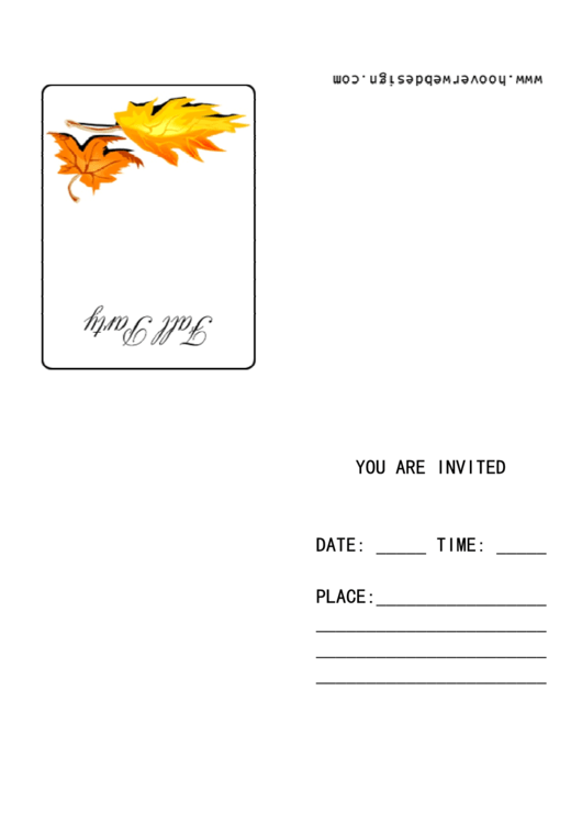 Fall Party Invitation Template Printable pdf