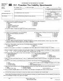 Form Fr-176 - D.c. Franchise Tax Liability Questionnaire