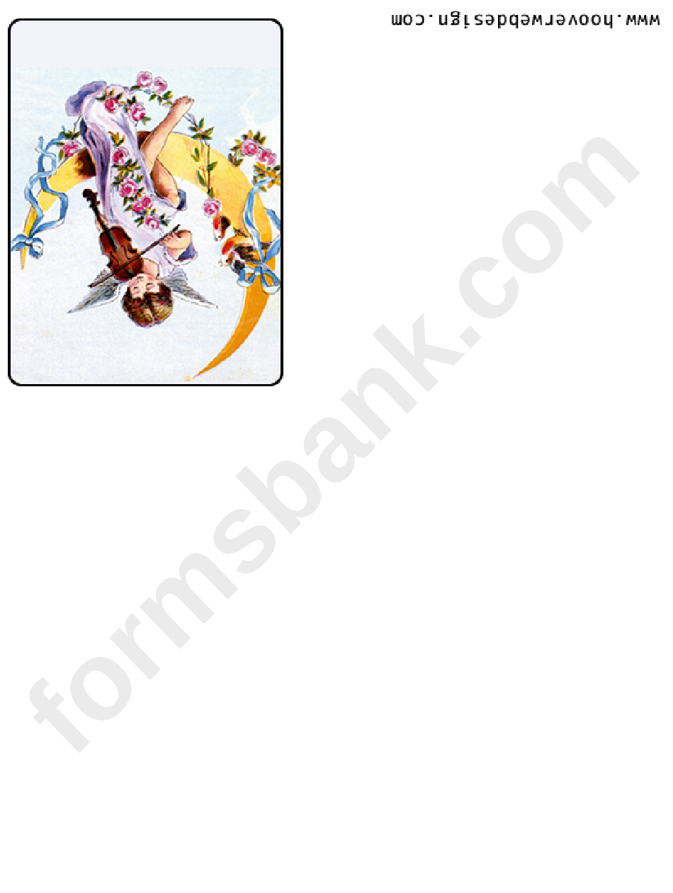 Anfel With Violin Greeting Card Template