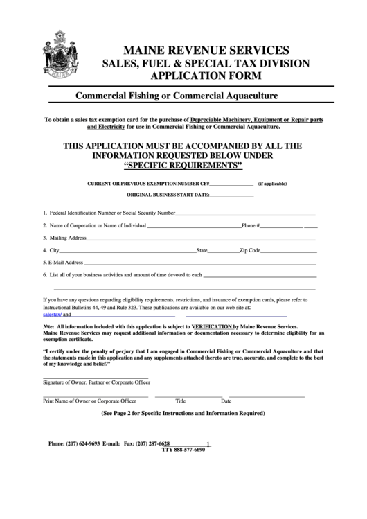 Form St-L-137cf - Commercial Fishing Or Commercial Aquaculture Application Form Printable pdf