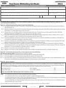 California Form 593-c - Real Estate Withholding Certificate - 2009