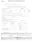 Form-6 - Application For City Of Frankfort Business License - State Of Kentucky