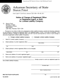 Form Ll-03/fl-03 - Notice Of Change Of Registered Office Of Registered Agent, Or Both For Limited Liability Company - State Of Arkansas