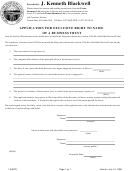 Application For Exclusive Right To Name Of A Business Trust Form - State Of Ohio
