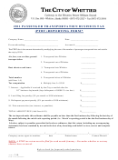 The City Of Whittler Passenger Business Transportation Tax (ptbt) Reporting Form - 2011
