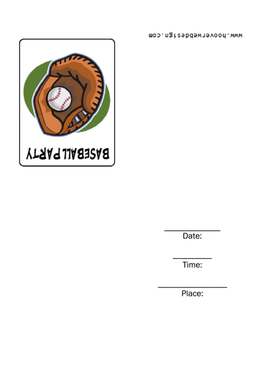 Baseball Party Invitation Template Printable pdf