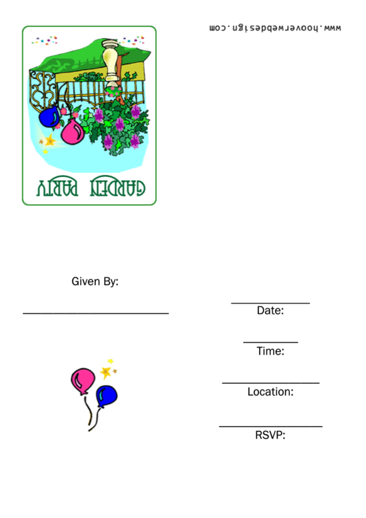 Garden Party Invitation Template Printable pdf