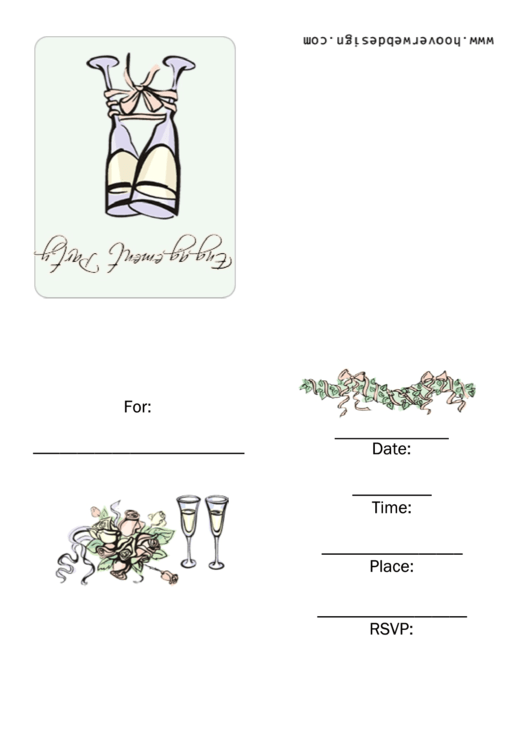 Engagement Party Invitation Template With Champagne Glasses Printable pdf
