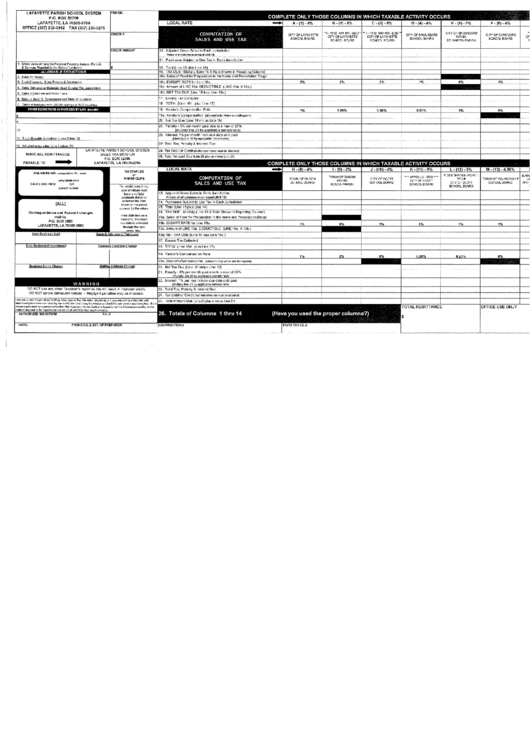 Computation Of Sales And Use Tax Form Printable pdf