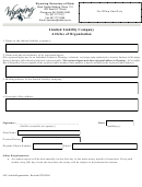 Articles Of Organization Form - Wyoming Secretary Of State