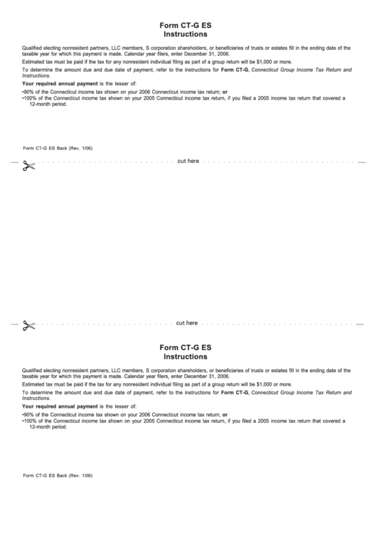 Instructions For Form Ct-G Es Printable pdf