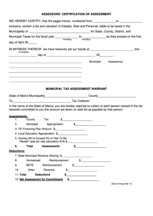 Form Pta 200 - Assessors