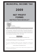 Municipal Income Tax 2009 Net Profit Forms Instruction Booklet - State Of Ohio Printable pdf