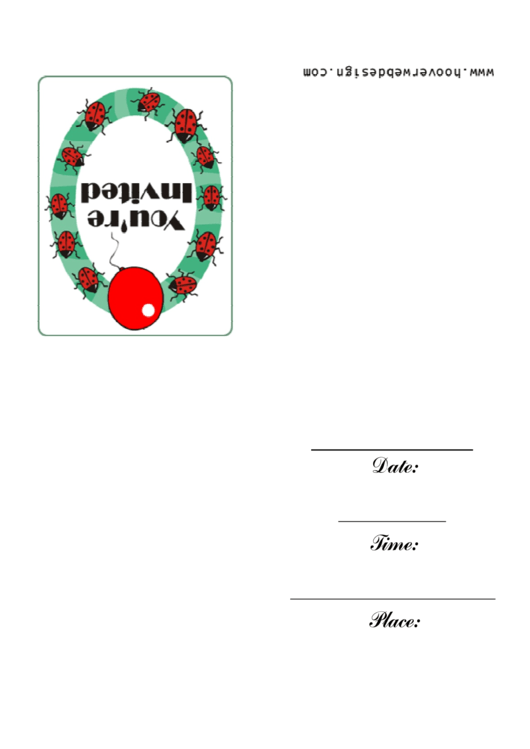 Ladybug Party Invitation Template Printable pdf