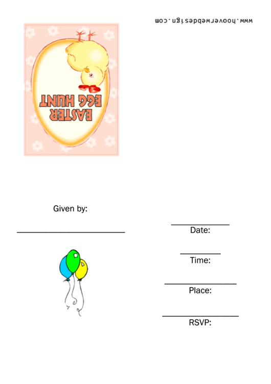 Easter Egg Hunt Party Invitation Template Printable pdf