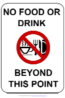No Food Or Drink Beyond This Point Printable Sign Template