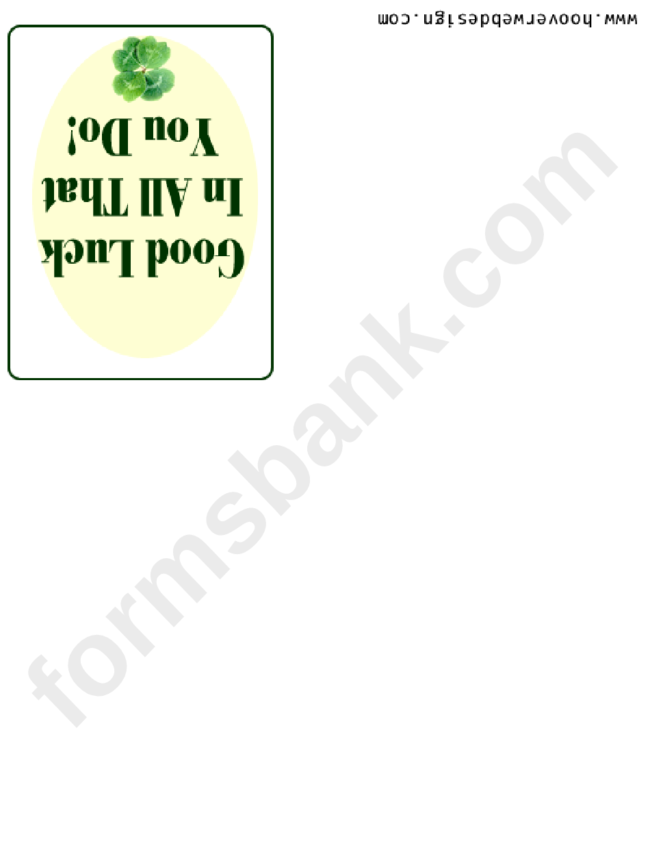 Good Luck In All You Do Greeting Card Template