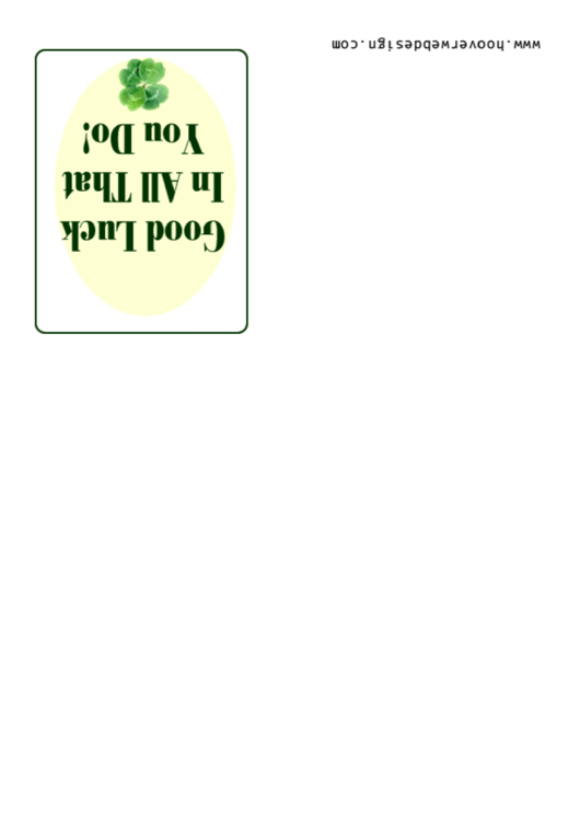 Good Luck In All You Do Greeting Card Template Printable pdf