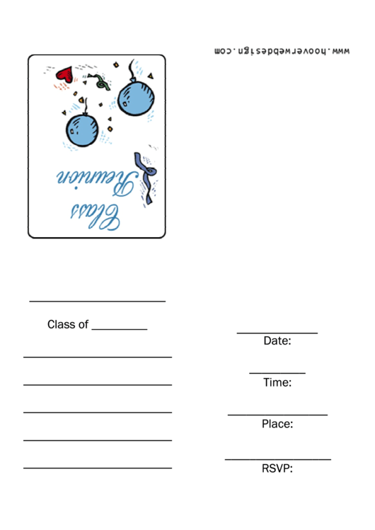 Class Reunion Greeting Card Template Printable pdf
