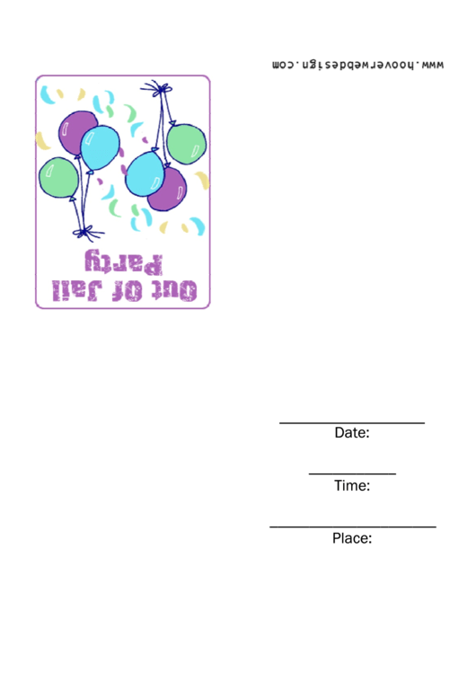 Out Of Jall Party Invitation Template Printable pdf
