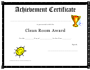 Clean Room Award Achievement Certificate Template