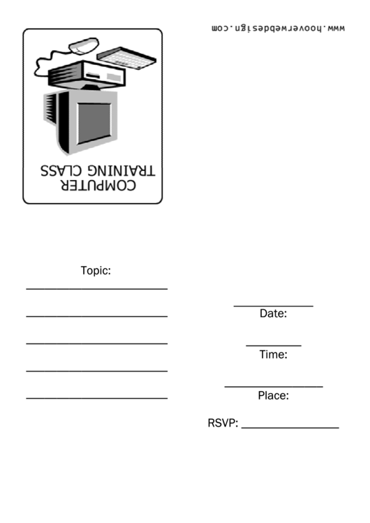 Computer Training Class Invitation Template Printable pdf
