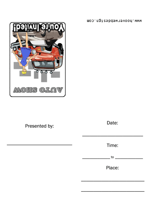 Auto Show Party Invitation Template Printable pdf