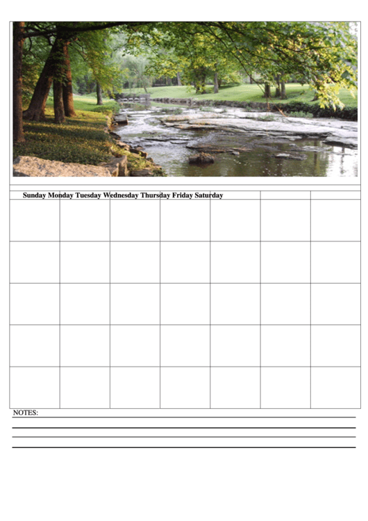 Blank Monthly Calendar Template Printable pdf