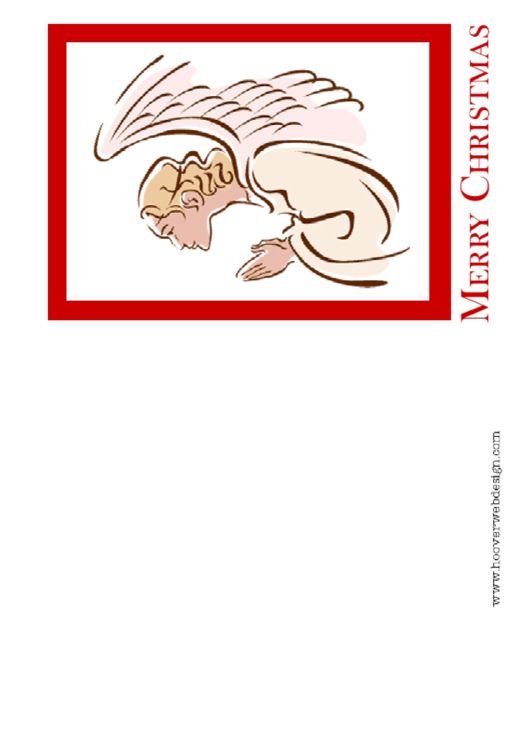 Merry Christmas With Angel Greeting Card Template Printable pdf