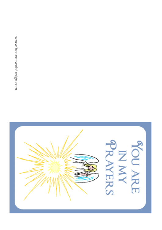 Angle Of Light - You Are In My Prayers Greeting Card Template Printable pdf