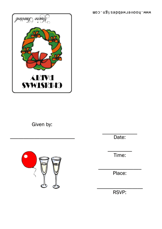 Christmas Wreath Party Invitation Template Printable pdf