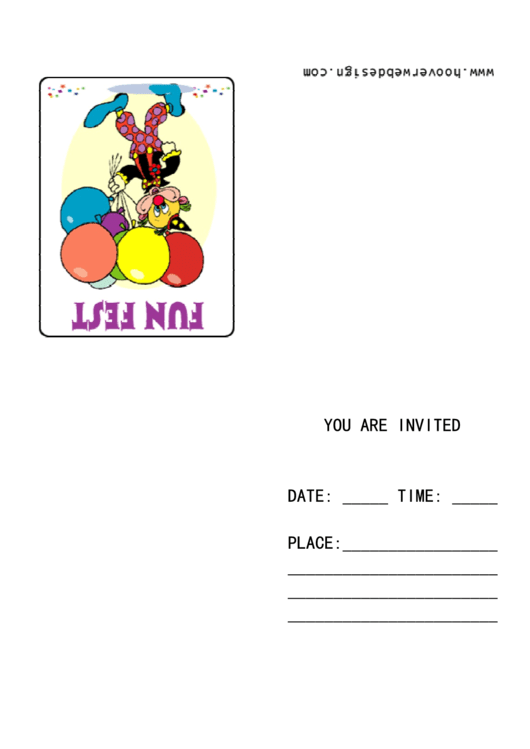 Fun Fest Invitation Template Printable pdf
