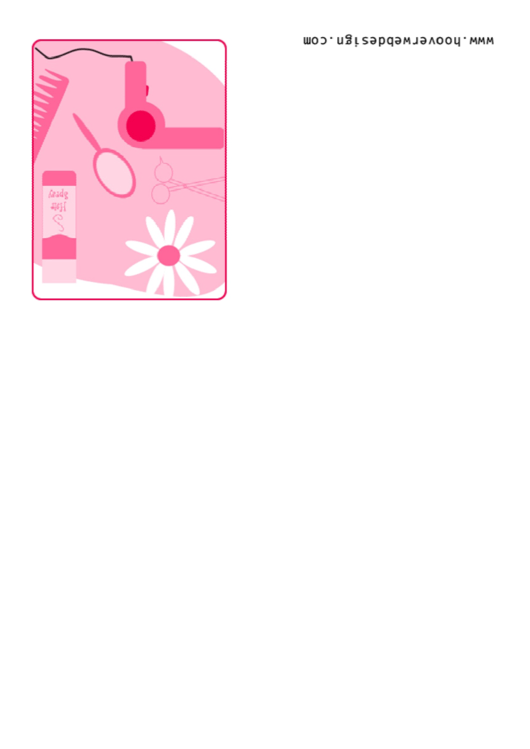 Beauty Themed Greeting Card Hair Care Template Printable pdf