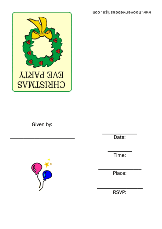 Christmas Eve Party Template Printable pdf