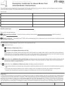 Form Ft-1001 - Exemption Certificate For Diesel Motor Fuel Interdistributor Transactions Printable pdf