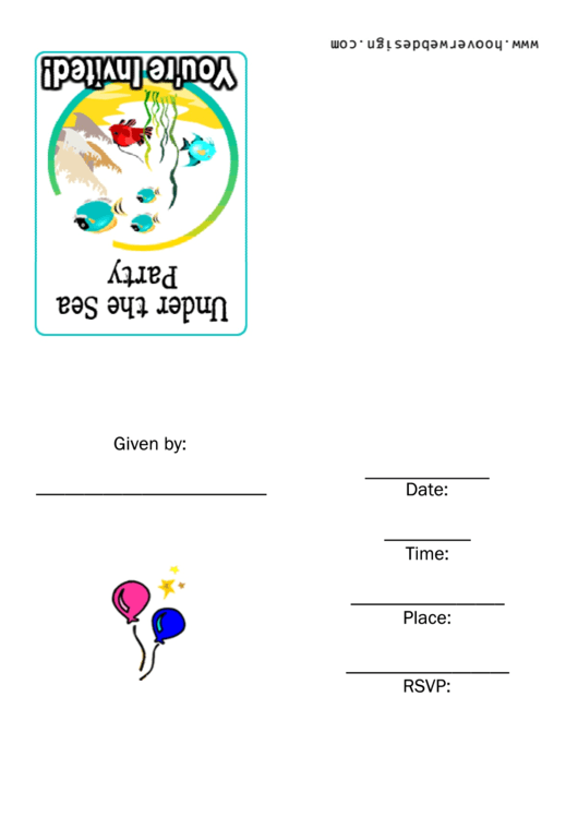 Under The Sea Party Template Printable pdf