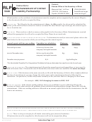 Form Rlp 53-08 - Instructions: Reinstatement Of Limited Liability Partnership - 2010