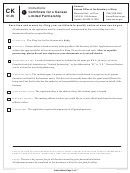 Form Ck-51-05 - Certificate For A Kansas Limited Partnership - 2010 Printable pdf