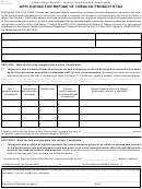 Form Rpd-41318 - Application For Refund Of Tobacco Products Tax - 2011