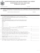 Super Research And Development Tax Credit Worksheet - 2008